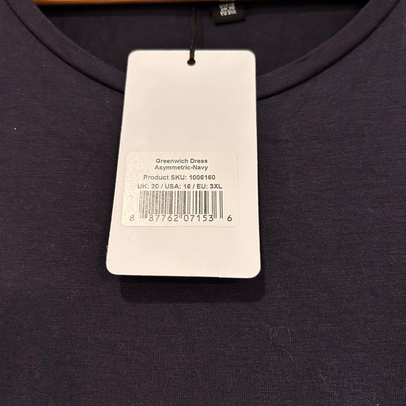 NWT Saint +‎ Sofia Greenwich Dress Asymmetric Tiered Navy Long Sleeve Maxi Sz 16 - Picture 4 of 9